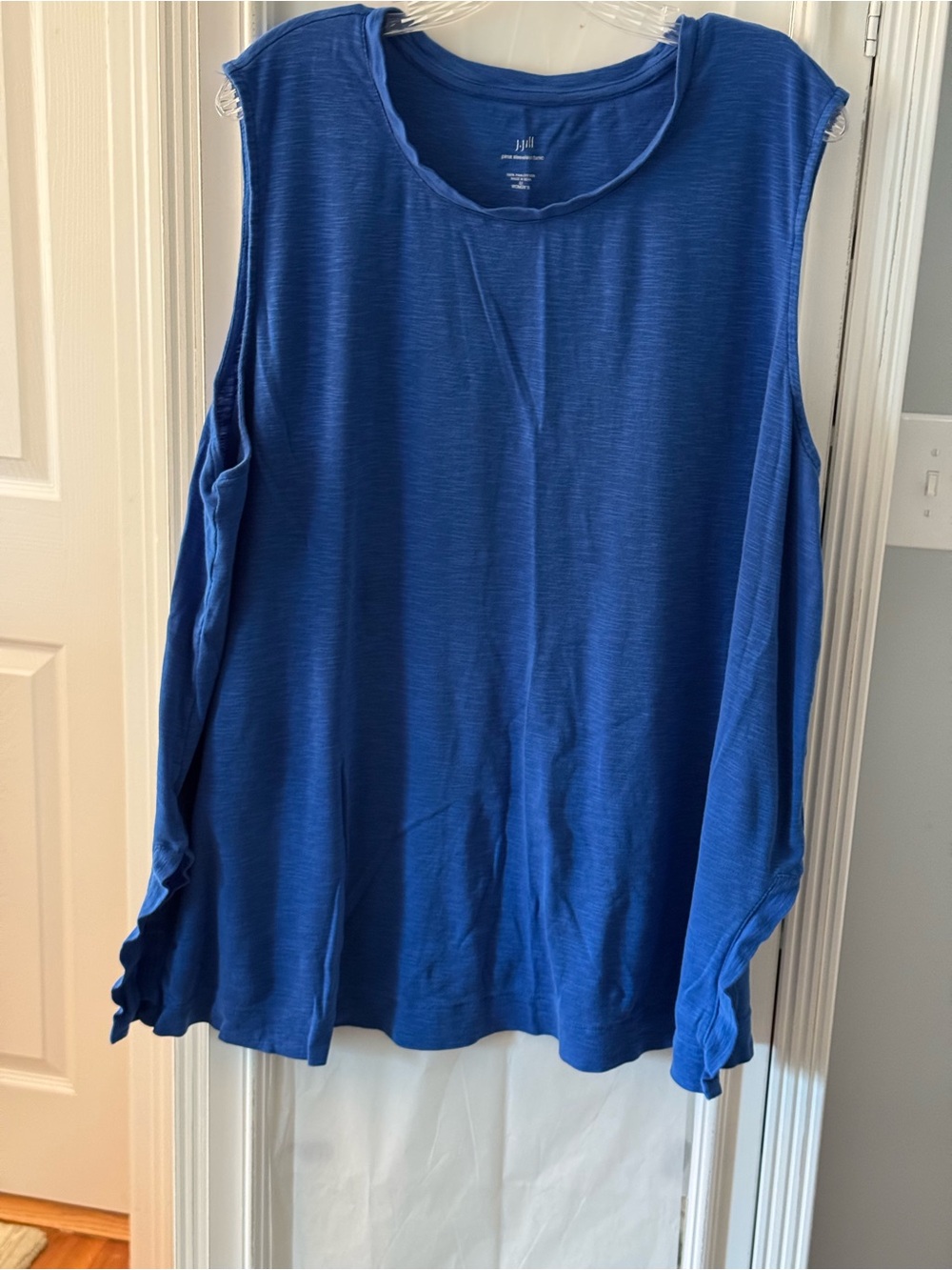 J. Jill Royal Blue Pima Round Neck Sleeveless Tunic Side Slits Size 3X